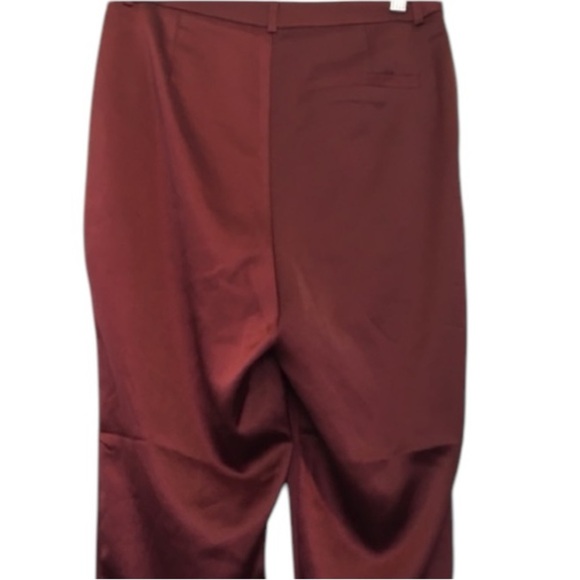 7.Lulus Burgundy Satin My Story Trouser Pants S - Picture 11 of 11